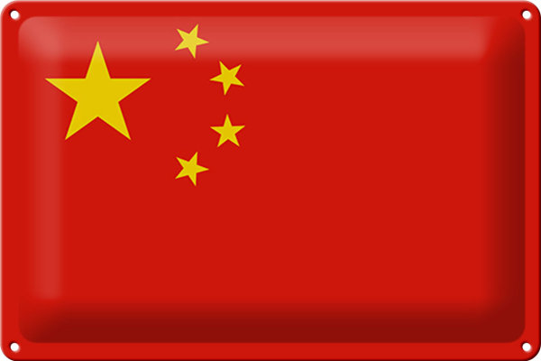 Blechschild Flagge Chinas 30x20cm Flag of China
