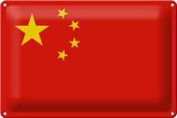 Blechschild Flagge Chinas 30x20cm Flag of China