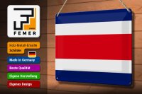 Blechschild Flagge Costa Ricas 30x20cm Flag of Costa Rica