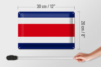 Blechschild Flagge Costa Ricas 30x20cm Flag of Costa Rica
