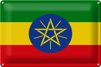 Blechschild Flagge Äthiopien 30x20cm Flag of Ethiopia