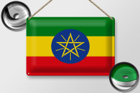 Blechschild Flagge Äthiopien 30x20cm Flag of Ethiopia