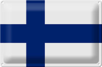 Blechschild Flagge Finnland 30x20cm Flag of Finland