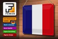 Blechschild Flagge Frankreich 30x20cm Flag of France