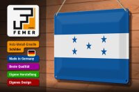 Blechschild Flagge Hondura 30x20cm Flag of Honduras
