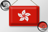 Blechschild Flagge Hongkong 30x20cm Flag of Hong Kong