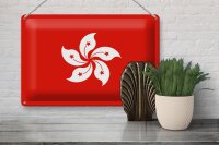 Blechschild Flagge Hongkong 30x20cm Flag of Hong Kong