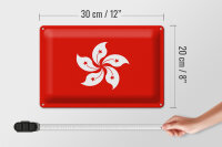 Blechschild Flagge Hongkong 30x20cm Flag of Hong Kong