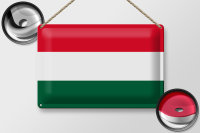Blechschild Flagge Ungarn 30x20cm Flag of Hungary