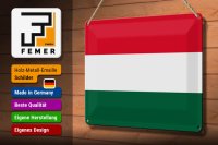 Blechschild Flagge Ungarn 30x20cm Flag of Hungary