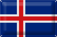 Blechschild Flagge Island 30x20cm Flag of Iceland