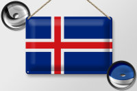 Blechschild Flagge Island 30x20cm Flag of Iceland