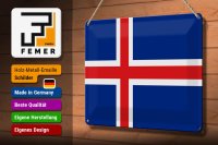 Blechschild Flagge Island 30x20cm Flag of Iceland