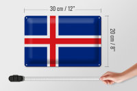 Blechschild Flagge Island 30x20cm Flag of Iceland