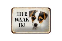 Blechschild Spruch 18x12cm holländisch Hier Waak ik...
