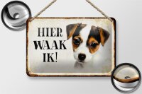 Blechschild Spruch 18x12cm holländisch Hier Waak ik...