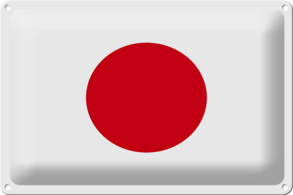 Blechschild Flagge Japan 30x20cm Flag of Japan