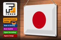 Blechschild Flagge Japan 30x20cm Flag of Japan