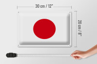 Blechschild Flagge Japan 30x20cm Flag of Japan