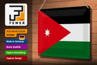 Blechschild Flagge Jordanien 30x20cm Flag of Jordan