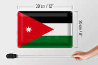 Blechschild Flagge Jordanien 30x20cm Flag of Jordan