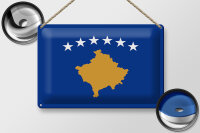 Blechschild Flagge Kosovo 30x20cm Flag of Kosovo