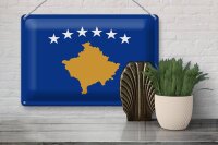 Blechschild Flagge Kosovo 30x20cm Flag of Kosovo