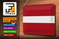 Blechschild Flagge Lettland 30x20cm Flag of Latvia