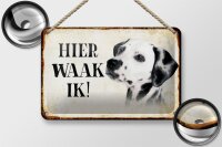 Blechschild Spruch 18x12cm holländisch Hier Waak ik...
