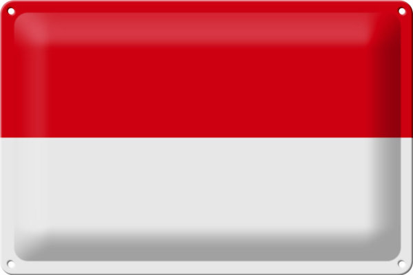 Blechschild Flagge Monaco 30x20cm Flag of Monaco