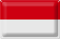 Blechschild Flagge Monaco 30x20cm Flag of Monaco