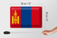 Blechschild Flagge Mongolei 30x20cm Flag of Mongolia