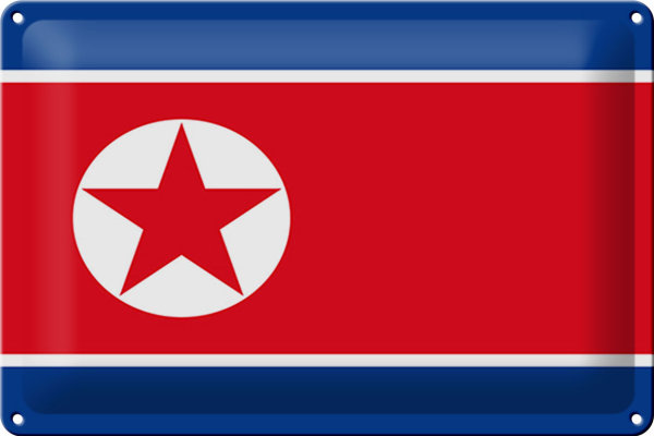 Blechschild Flagge Nordkorea 30x20cm Flag of North Korea
