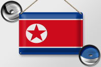 Blechschild Flagge Nordkorea 30x20cm Flag of North Korea