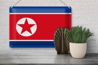 Blechschild Flagge Nordkorea 30x20cm Flag of North Korea