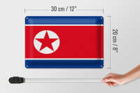 Blechschild Flagge Nordkorea 30x20cm Flag of North Korea