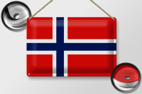 Blechschild Flagge Norwegen 30x20cm Flag of Norway