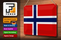 Blechschild Flagge Norwegen 30x20cm Flag of Norway