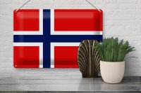 Blechschild Flagge Norwegen 30x20cm Flag of Norway