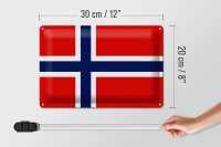 Blechschild Flagge Norwegen 30x20cm Flag of Norway