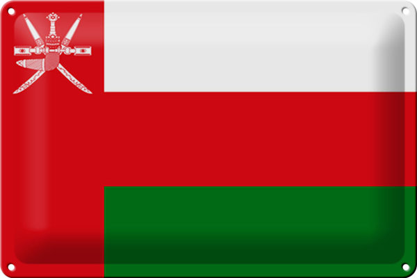 Blechschild Flagge Oman 30x20cm Flag of Oman
