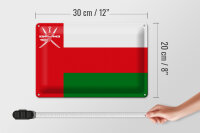 Blechschild Flagge Oman 30x20cm Flag of Oman