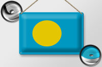 Blechschild Flagge Palau 30x20cm Flag of Palau