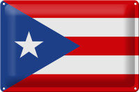 Blechschild Flagge Puerto Ricos 30x20cm Flag of Puerto Rico