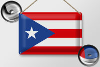Blechschild Flagge Puerto Ricos 30x20cm Flag of Puerto Rico