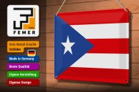Blechschild Flagge Puerto Ricos 30x20cm Flag of Puerto Rico