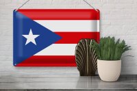 Blechschild Flagge Puerto Ricos 30x20cm Flag of Puerto Rico