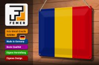 Blechschild Flagge Rumänien 30x20cm Flag of Romania