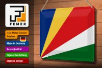 Blechschild Flagge Seychellen 30x20cm Flag of Seychelles
