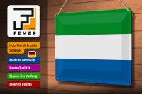 Blechschild Flagge Sierra Leones 30x20cm Flag Sierra Leone